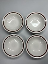 Lot of 4 Vintage Genuine Stoneware Japan 5.75&quot; x 1.5&quot; Brown and Cream Bowls 921 - £10.31 GBP