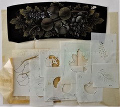 vintage ORIG art cut TOLE STENCIL PATTERN SET w Completed Painted Sample... - £37.59 GBP