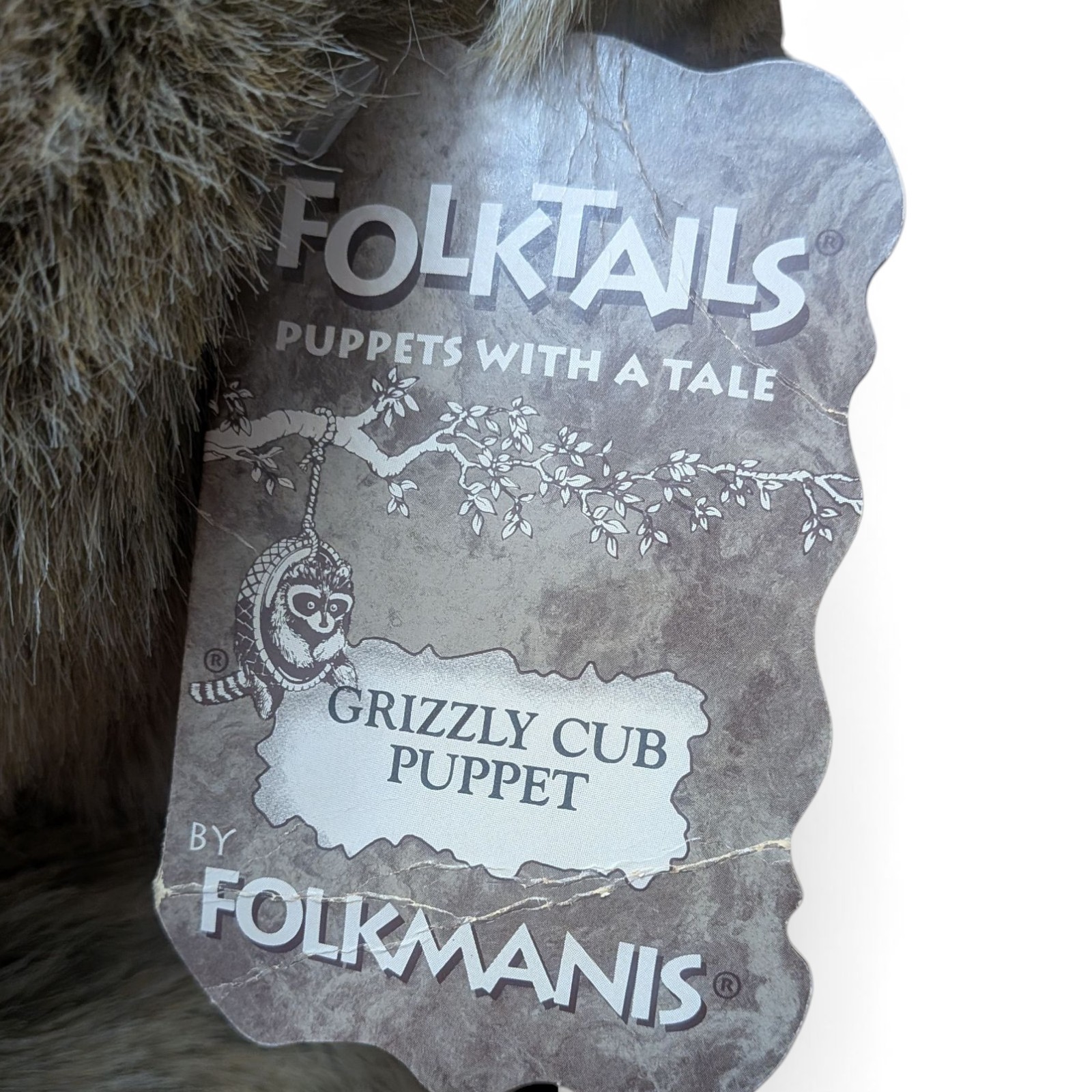 Folkmanis Grizzly Bear Cub Puppet Folktails Folk Tails Stuffed Plush Brown Hand Item image 6