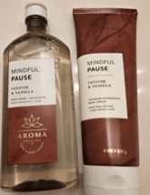 Bath and Body Works Mindful Pause Vetiver Vanilla Scent Body Wash &amp; Body Cream. - £20.94 GBP