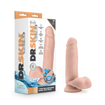 Dr. Skin Glide 7&#39;&#39; Self Lubricating Dildo With Balls Vanilla - $28.13