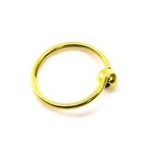 Plain wire seamless Nose ring hoop 14k Solid Real Yellow Gold ball NOSE ... - £53.35 GBP