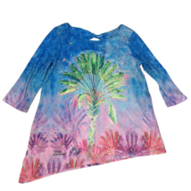 Leoma Lovegrove Medium Top Palm Diagonal Hem Twist Detail Back - $12.50