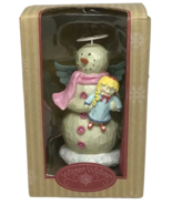 Winter Wishes Little Angel Snowman Rag Doll Figurine Kohls Hand Painted Box - $14.84