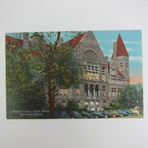 Richmond Indiana Linen Postcard Wayne County Court House Vintage 1951 - £7.86 GBP