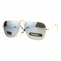 Air Force Polarized Sunglasses Thin Light Weight Square Gold Metal Pilot Style - £11.12 GBP