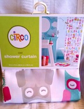 Circo Owl Shower CURTAIN-FABRIC Floral Whimsy Gi Rl Hoot WISE-PINK Aqua Multi New - £15.68 GBP