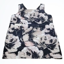 Venus Scuba Style Wide Neck Black White Floral Print Rear Full Zip Dress Size 22 - £21.99 GBP