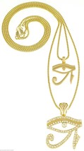 Eye Of Ra Crystal Rhinestone New Necklace Set 24 &amp; 30 Inch Long Box Chains Horus - £21.52 GBP