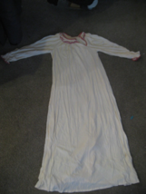 VTG 80&#39;s 70&#39;s Sears Cherri Lynn Long Nightie Nightgown Ruffle White Cotton S M 9 - £29.88 GBP