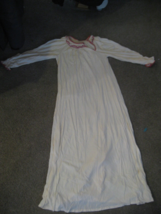 VTG 80&#39;s 70&#39;s Sears Cherri Lynn Long Nightie Nightgown Ruffle White Cott... - £30.27 GBP