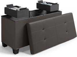 Folding Foot Rest Ottoman With Storage For Living Room, 30-Inch Storage ... - $60.94