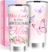 Mothers Day Gifts for Mom Wife - 20Oz Pink Butterfly Gifts Stainless Steel Tumbl - £27.29 GBP
