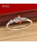 925 Sterling silver trishul and mahakal rudraksha bangle bracelet kada n... - $167.82 CAD