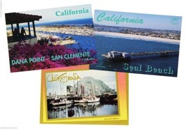 New Set Of 3 Vtg California Post Cards Dana Point San Luis Obispo Seal Beach Oc - £1.55 GBP