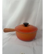 Le Creuset Sauce Pan Pot W/ Lid #18 Cast Iron Enamel Flame Orange Hollow... - $44.99