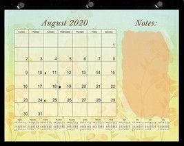 2020-2021 Academic Year 12 Months Student Calendar/Planner,Desk or Wall, Use 001 - £10.31 GBP