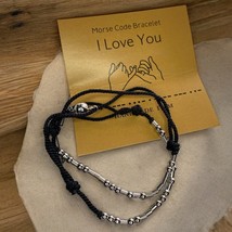 2 pc Morse Code I Love You Handmade Adjustable Bracelets NEW - £10.18 GBP