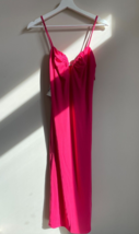 NWT ZARA S Summer Dress Fuschia Hot Pink Slip Neck Spaghetti Strap - £18.87 GBP