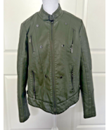 Jou Jou Women&#39;s Green Faux Leather Jacket Size XL, Pre-Owned - $24.60 CAD