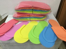 180 pairs Disposable foam pedicure spa flip flop slipper 6 assorted color - £45.65 GBP