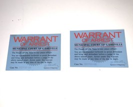 Lie Detector Board Game 2 Arrest Warrant Cards Only Pressman Vtg 1987 - $8.32