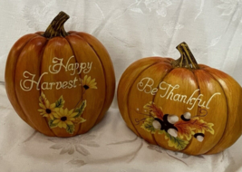 Beautiful hand painted rite aid resin pumpkin Halloween Happ Harvest be ... - $49.45