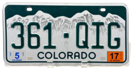 Colorado License Plate- 361-QIG -Green White Mountains-Stickers-Expired ... - $7.50