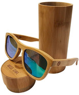 Polarized Bamboo Wood Sunglasses Lightweight Natural Color Frame with Gr... - £75.39 GBP