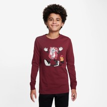 Boys&#39; Nike Sportswear Boxy Long Sleeve T-Shirt Medium Team Red - $7.70