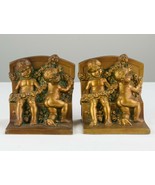 Antique Bronze KO Bookends Set, Kronheim and Oldenbusch Cherubs w Rose G... - £127.89 GBP