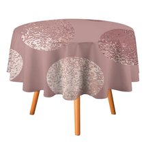 Gold Style Polka Dot Tablecloth Round Kitchen Dining for Table Cover Dec... - £12.76 GBP+