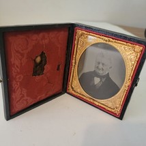Ambrotype Portrait of an Older Man, Rosey Cheeks In Case Lid Is Off. 3-5/8&quot; H - £25.41 GBP