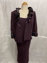 Purple Funky Women&#39;s Formal Long Dress &amp; Jacket Set, Vintage XL, Made in USA,... - £51.07 GBP