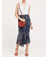NWT $158 Anthropologie Paisley Silk Skirt Size 6 Blue Motif By Vanessa V... - £42.99 GBP