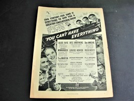 You Can&#39;t Have Everything-1937 film-Alice Faye, Don Ameche-Page Movie Ad. - £6.65 GBP