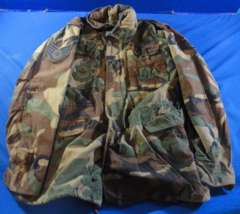 USGI M-65 BDU WOODLAND CAMOUFLAGE COLD WEATHER CW FIELD JACKET COAT SMAL... - $37.48