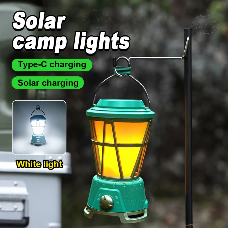 Powerful Solar Rechargeable Lamp Camping Portable Lantern Solar Night Light Outd - £153.82 GBP