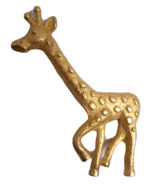 Gold Tone Textured Standing Long Neck GIRAFFE BROOCH Pin Raised SPOTS 2 ... - £11.79 GBP