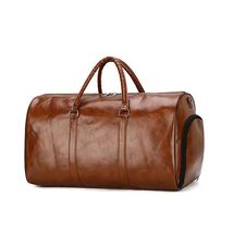 valcen Travel bags Waterproof PU Leather Travel Duffel Bag for Men Women, Brown - £35.23 GBP