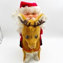 Vtg 1985 Orlando YEH Santa Claus Riding A Reindeer Plush works - £19.97 GBP
