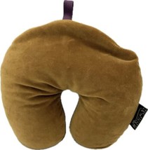 Bucky Seattle USA Caramel Brown Travel Neck Pillow Buckwheat Hulls U Shaped - $22.99