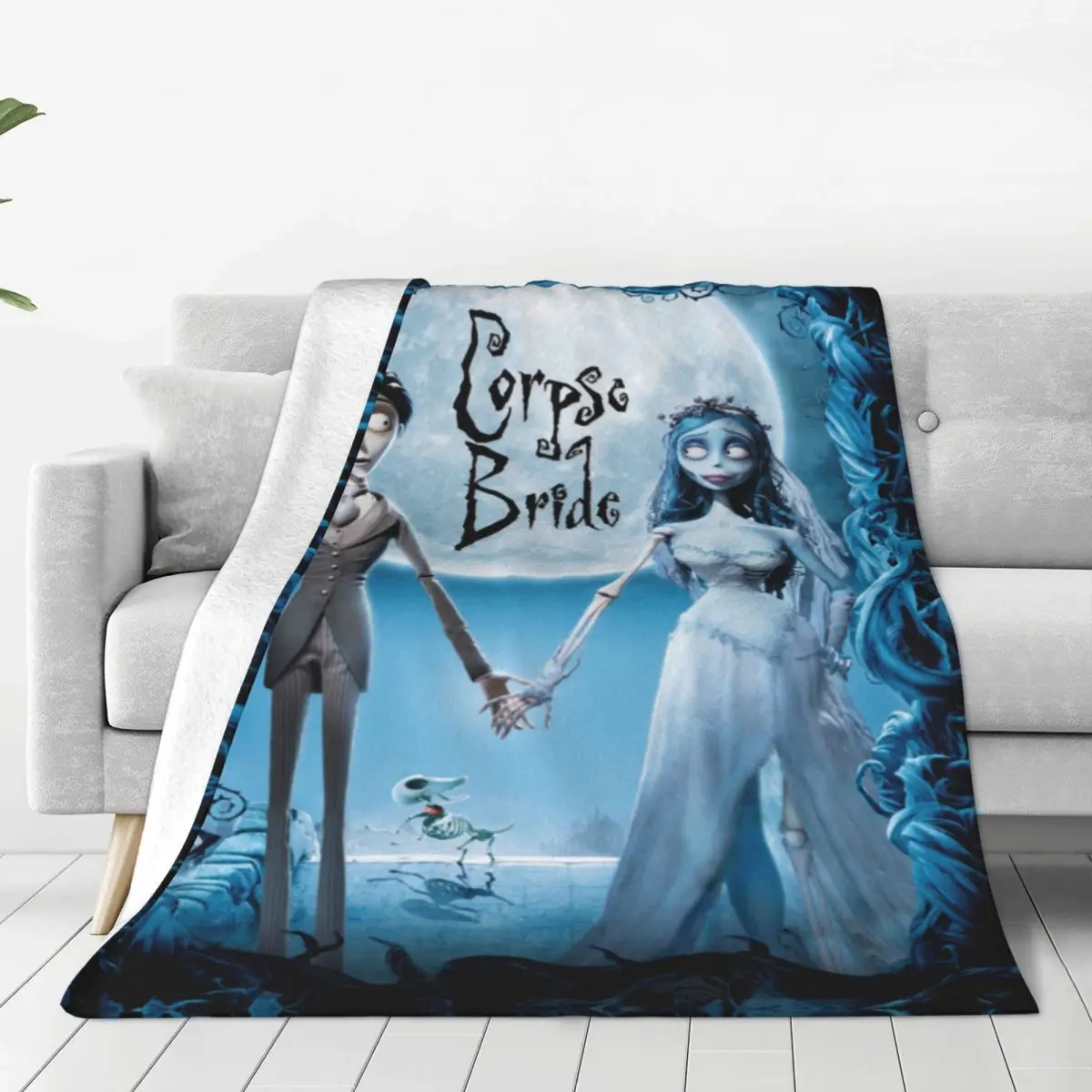 Warm Soft Blanket Camping Corpse Bride Throw Blanket Horror Movie Marry Love - $18.11+