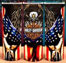 Harley Davidson American Flag and Eagle Cup Mug Tumbler 20 oz - £15.60 GBP