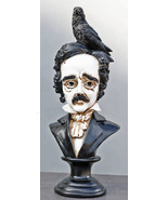 Gothic Day of The Dead Edgar Allan Poe Bust With Quoth The Raven Crow Fi... - €41,93 EUR