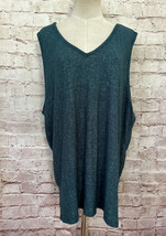 Lane Bryant Womens 26/28 Sleeveless Teal Green Tank Top V Neck Tunic Soft NEW - £23.12 GBP