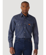 WRANGLER XL Flame Resistant FR Mens Denim Western Snap Button Front Work... - €58,58 EUR