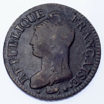 LAN 5 (1796-97) France 5 Centimes Coin (VF) Very Fine KM# 640.5 - £40.66 GBP