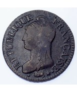 LAN 5 (1796-97) France 5 Centimes Coin (VF) Very Fine KM# 640.5 - $70.97 CAD