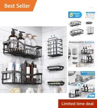 Adhesive Shower Caddy 5-Pack - Rustproof Stainless Steel Organizers, No ... - $49.45